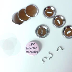 1.25 Inch Indented Shoelace Buttons Complete Sets for Tecre Press - You choose quantity 25-100 sets - 1 1/4&quot; Tecre Blank Button Supplies