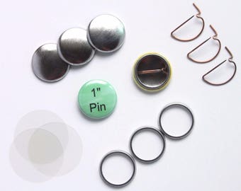 1 Inch Pins Complete Sets for Tecre Button Press - You choose quantity 25-2000 Collet Pin Back Buttons - 1" Blank Button Machine Supplies