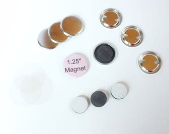 1.25 Inch Magnets Complete Sets for Tecre Button Press - You Choose Quantity 50-250 Magnet Buttons - 1 1/4" Blank Button Machine Supplies