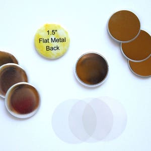 1.5 Inch Metal Flat Back Buttons Complete Sets for Tecre Button Press - You Choose Quantity 25-250 - 1 1/2&quot; Button Maker Machine Supplies