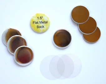 1.5 Inch Metal Flat Back Buttons Complete Sets for Tecre Button Press - You Choose Quantity 25-250 - 1 1/2&quot; Button Maker Machine Supplies