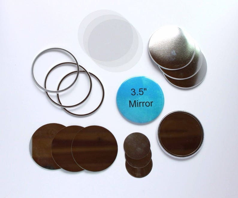 50 Complete Button Sets Tecre Button Press 3.5 Inch Mirror 3 12 Button Maker Machine Supplies Mirror Buttons