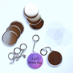 2.25 Inch Snake Key Chain Complete Button Sets for Tecre Button Press You Choose Quantity 50-250 Sets - 2.25&quot; Button Maker Machine Supplies