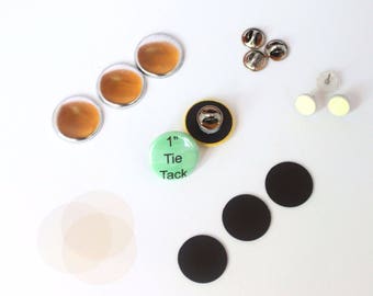 1 Inch Tie Tack Buttons for Tecre Button Press - You Choose Quantity 25-100 - Tie Tack Button Parts - 1" Blank Button Maker Machine Supplies