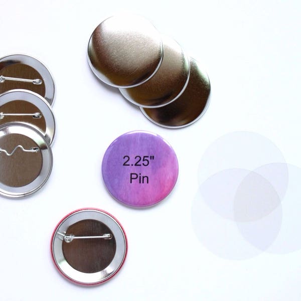 2.25 Inch Pins Complete Sets - Tecre Button Press - You Choose Quantity of Pin Back Buttons - 2 1/4" Button Maker Machine Supplies