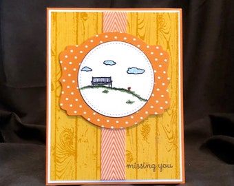 Handmade Miss You Card, Missing You, Long Distance, I Miss You, Friendship Card, Missing Friend, Wish You Were Here, Missing Love