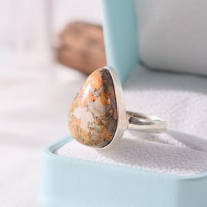 Handcrafted Jasper Sterling Silver Ring: Emotional Healing Gemstone