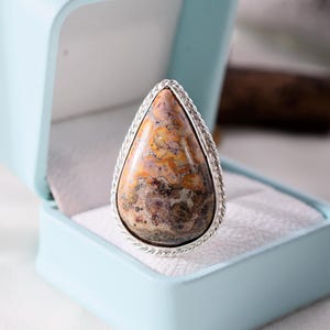 Jasper Sterling Silver Ring: Handcrafted Gemstone, Emotional Healing