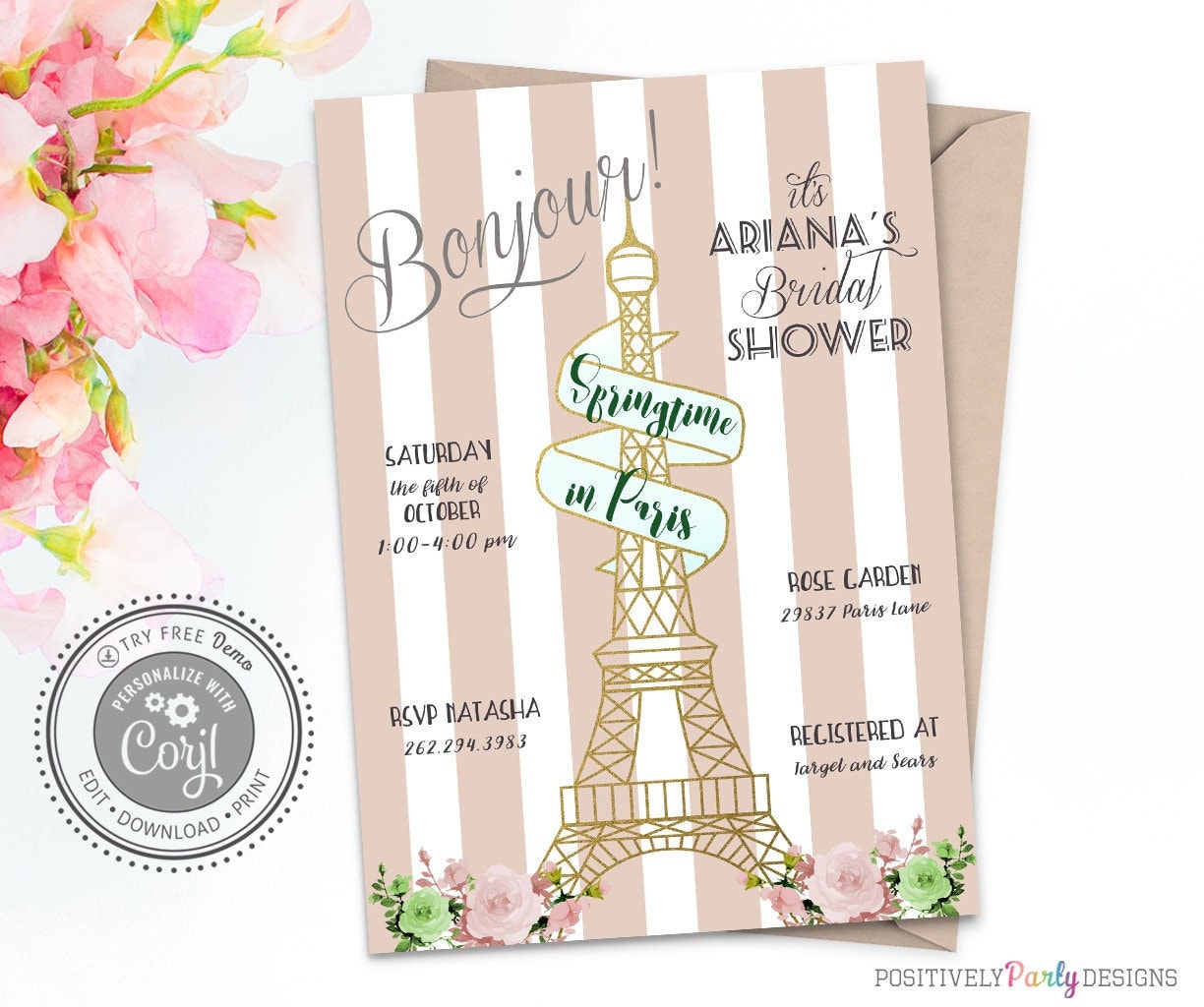 Eiffel Tower Invites - Etsy