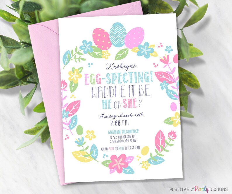 Egg Specting Gender Reveal Pastel Easter Invitation Pastel Etsy Egg Specting Gender Reveal Pastel Easter Invitation Pastel Etsy