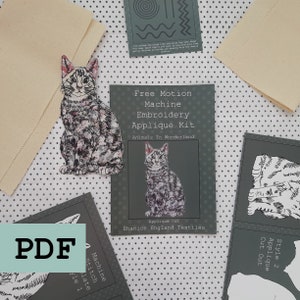 PDF Free Berge Stickdatei, Applikation Katze, Tiere im Wunderland, Stickbild Katze, 2 Katzen Applikation, 17 x 9 cm PDF