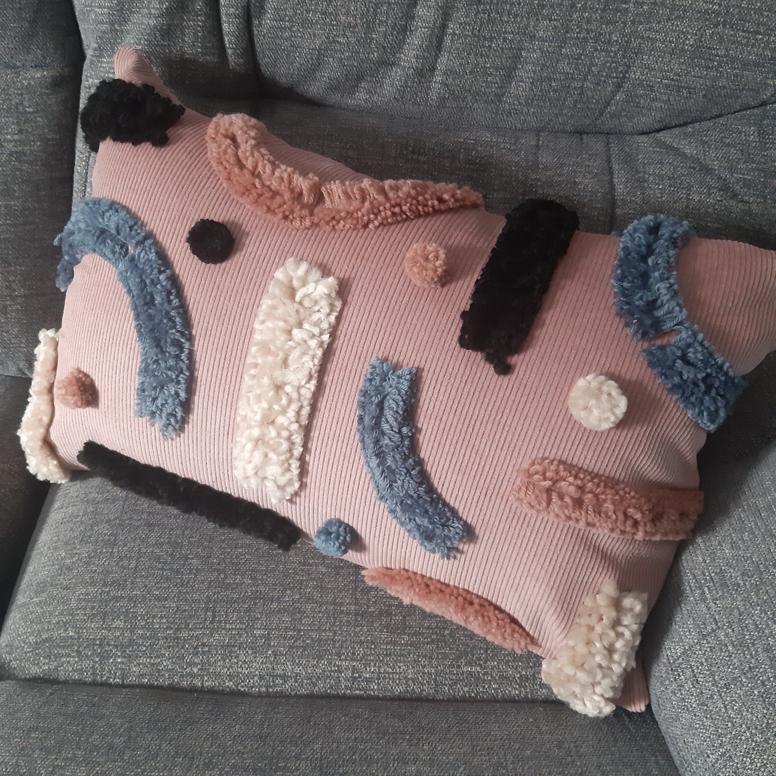 Pattern Tufted Handmade Cushion Pink Corduroy Abstract Design - Etsy UK