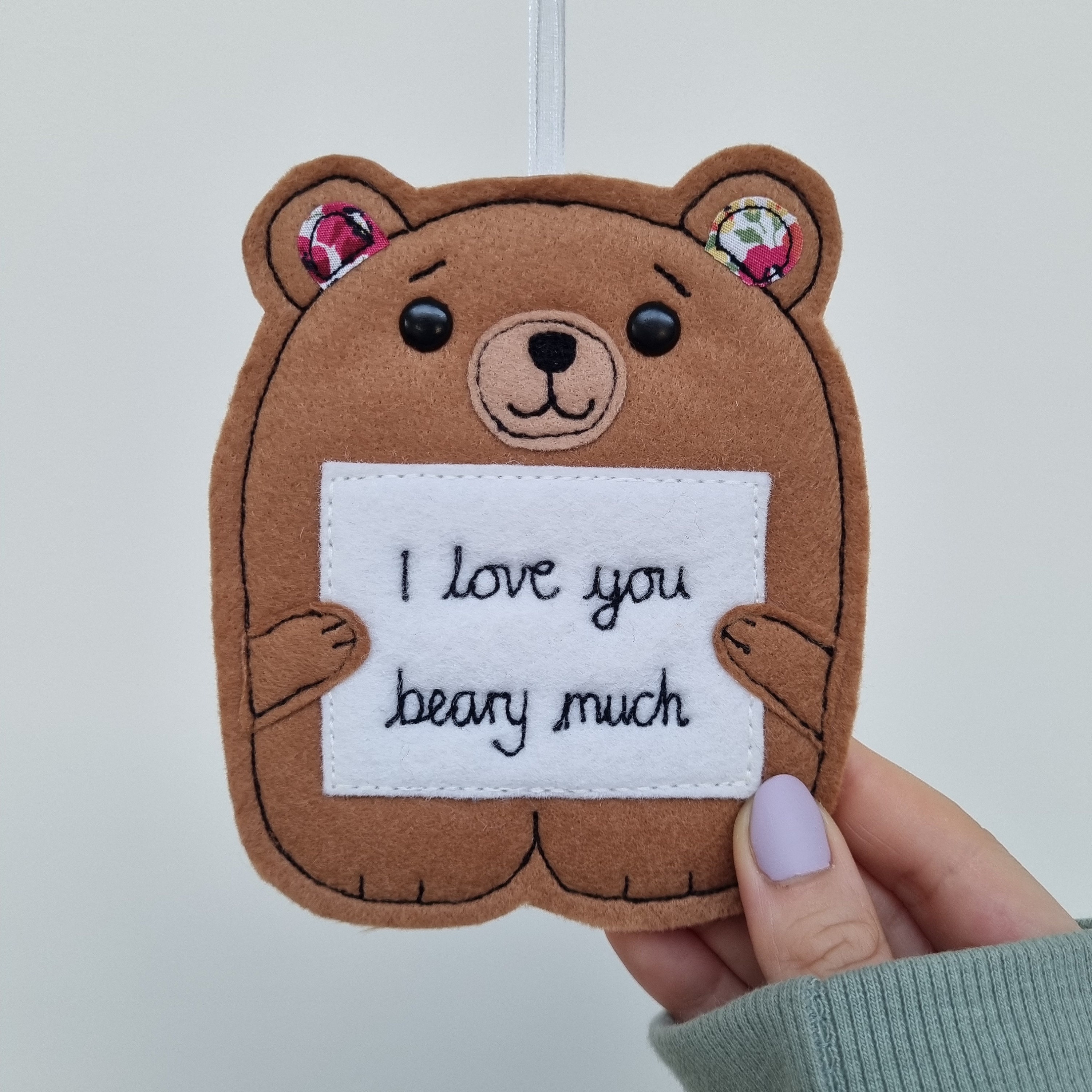 Get Well Beary Soon Teddy Bear With Flowers Glitter Graphic