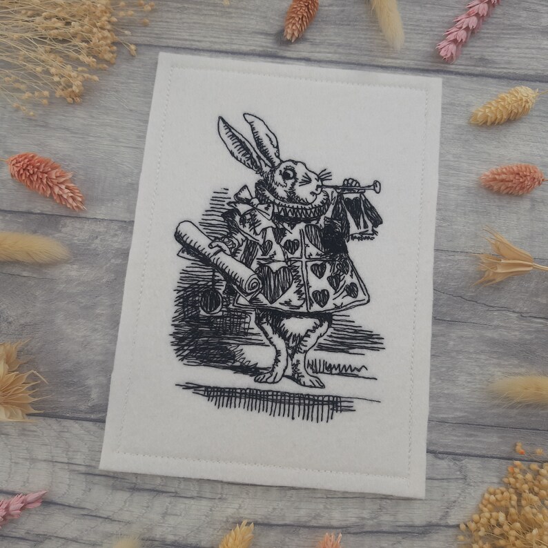Alice in Wonderland Rabbit Stitched Image Free Motion - Etsy UK
