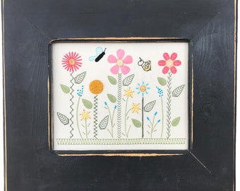 Easy Hand Embroidery Paper Pattern-Flower Stitch Sampler by Honey's House Quilts-Embroidery Stitch Teaching