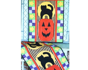 Easy Quilting Paper Pattern-Halloween Moon by Honey's House Quilts-Halloween Wall Hanging and Table Runner