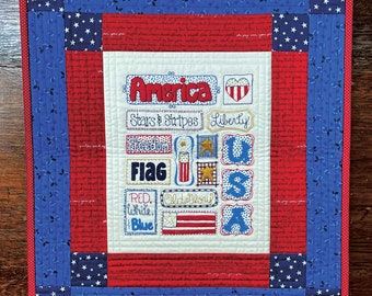 Easy Hand Embroidery Paper Pattern-4th of July Sampler by Honey's House Quilts- A cute, embroidered wall hanging