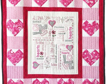 Easy Hand Embroidery Paper Pattern-Be My Valentine by Honey's House Quilts-Valentine Wall Hanging