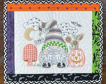 Easy Hand Embroidery Paper Pattern-Halloween Gnome by Honey's House Quilts- A cute, embroidered wall hanging