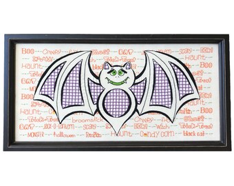 Easy Hand Embroidery Paper Pattern-Basically Batty by Honey's House Quilts