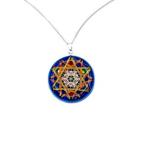 Metatron Cobalt Healing Necklace: Quantum Resonator Amulet