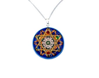Metatron Cobalt Healing Necklace: Quantum Resonator Amulet