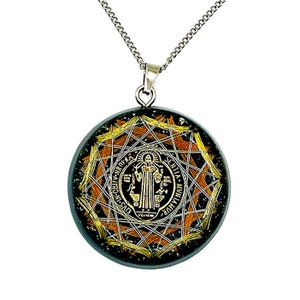Quantum Orgonite Pendant with Saint Benedict Medal – Ultimate 5G & Dark Energy Shield -METAYANTRA