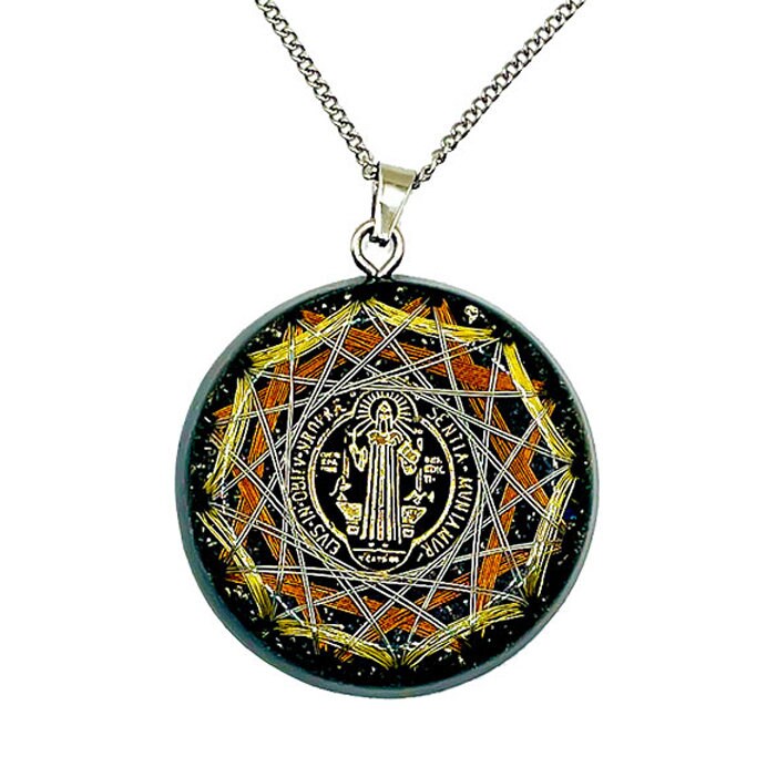 Quantum Orgonite Pendant with Saint Benedict Medal – Ultimate 5G & Dark Energy Shield -METAYANTRA