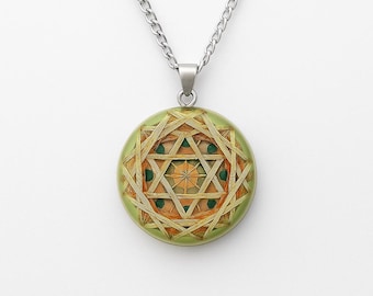 Crop Circle Amethyst Malachite Healing Pendant Metayantra