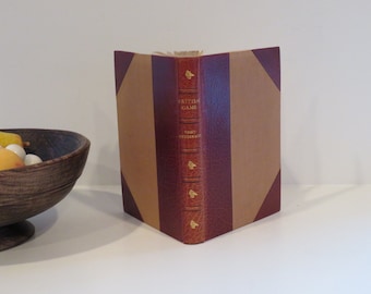 British Wildlife, Rare Book, British Game, Fine Leather Binding Antiquarian Book, Hunting Game Birds Deer, Hunting Gift Gilt Pages 1946