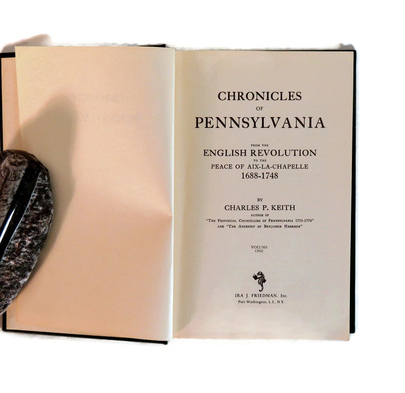 Pennsylvania History Book CHRONICALS OF PENNSYLVANIA Volume 1 Etsy