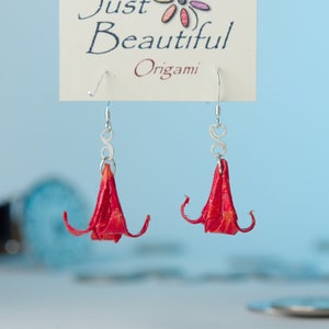 Boucles d'oreilles fleurs en origami