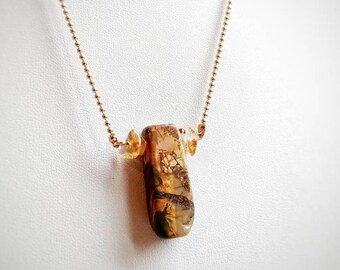 Necklace with jasper and citrine