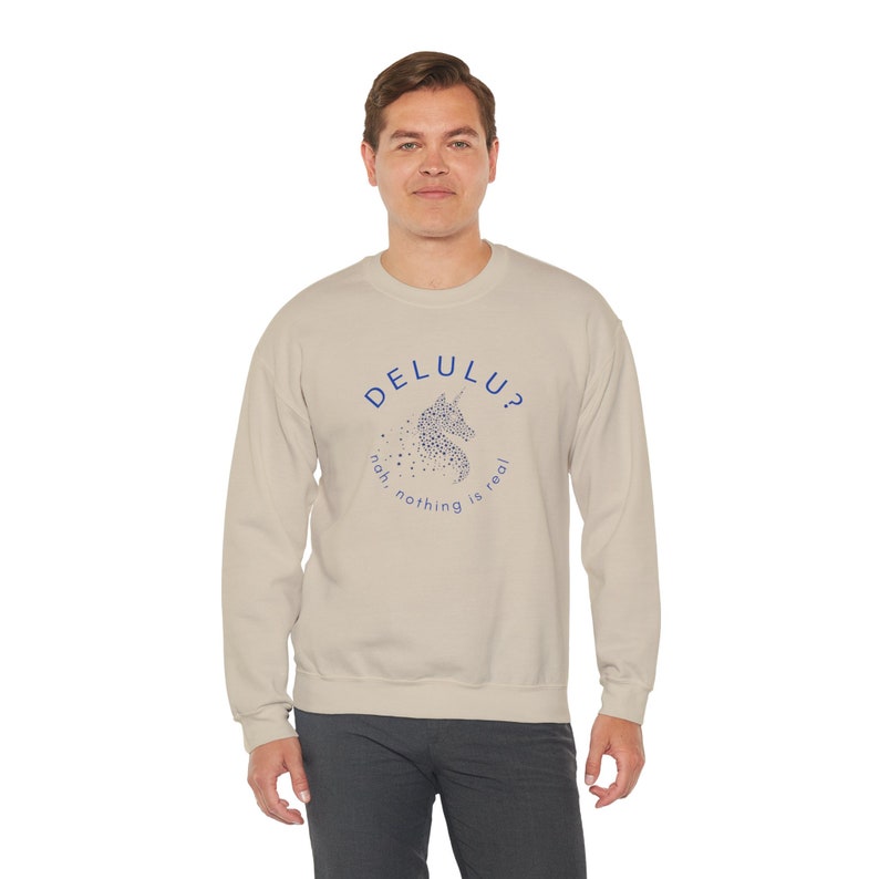 Funny Delulu Sweatshirt, Slang for Delusional, Gen Z, Positive Thinking