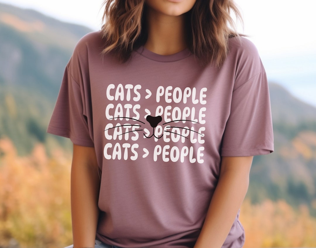 Funny Cat Tee, Symbol Cat Greater Than People Shirt, Cat Person Shirt ...