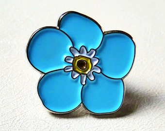 Forget Me Not Blue Flower Alzheimer's Awareness Great Enamel Blue Pin Badge
