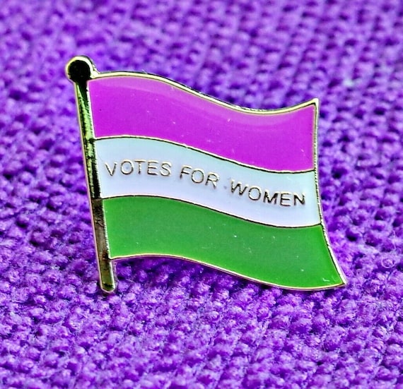 Suffragette Flag Lapel Pin Badge Votes For WOMEN Etsy