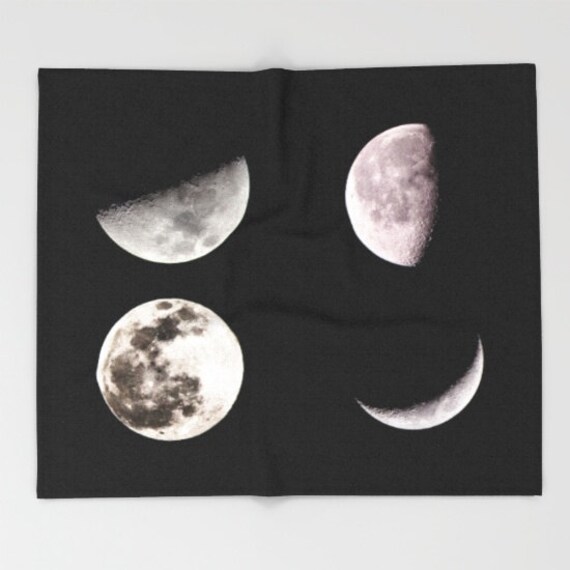 Moon Fleece Blanket Throw Blanket Moon Phases Dorm Room Etsy