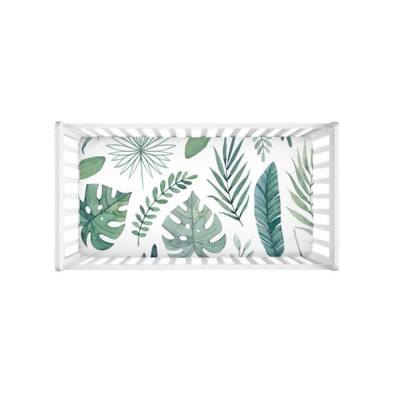 greenery crib sheet