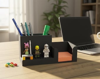 LEGO-Compatible Desk Organizer & Mini-Figure Display