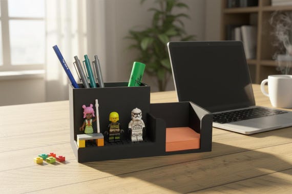LEGO-Compatible Desk Organizer & Mini-Figure Display