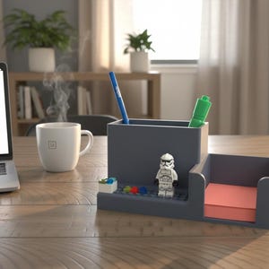 LEGO-kompatibel skrivbordsorganisatör och minifigurdisplay Dark Gray