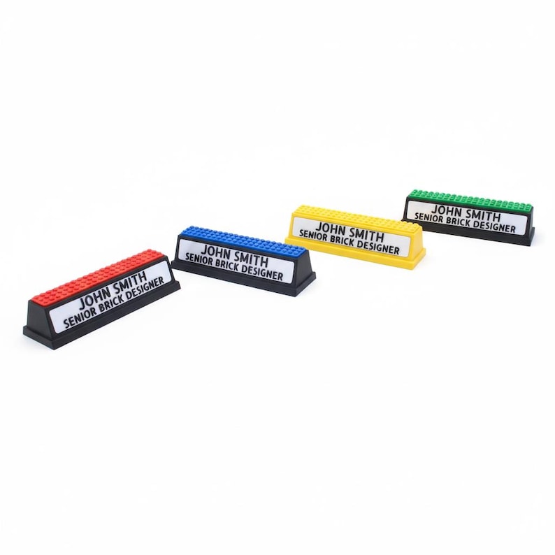 Personalized LEGO-Compatible Desk Nameplate | 3D Printed, Two-Line Text image 3