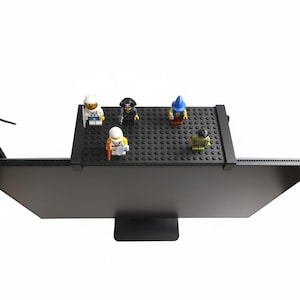 LEGO® - Compatible Monitor Shelf - Universal Fit Clip-On Screen Shelf for Minifigs, Webcam & Desk Decor image 9