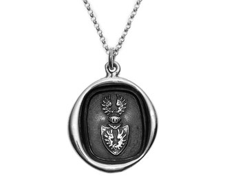 Double Winged Crest Protection Wax Seal Pendant