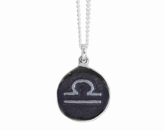 Libra Zodiac Symbol Coin Pendant