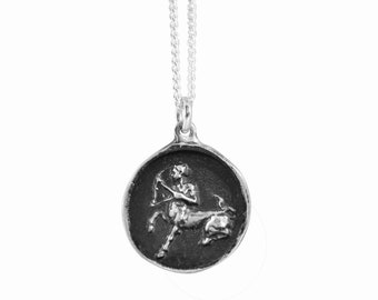 Sagittarius Zodiac Coin Pendant