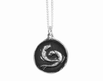 Pisces Zodiac Coin Pendant