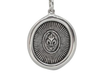 Radiant Fleur de Lis Wax Seal Pendant