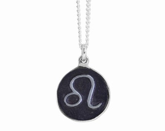 Leo Zodiac Symbol Coin Pendant